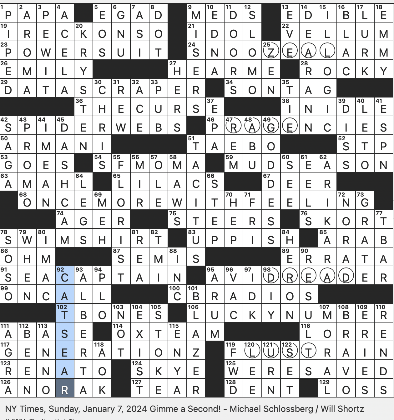 Rex Parker Does The NYT Crossword Puzzle Lead Role In 1978 s La Cage Aux Folles SUN 1 7 24 Dawn Figure In Myth Athleisure Portmanteau Rap s Chyna Bird