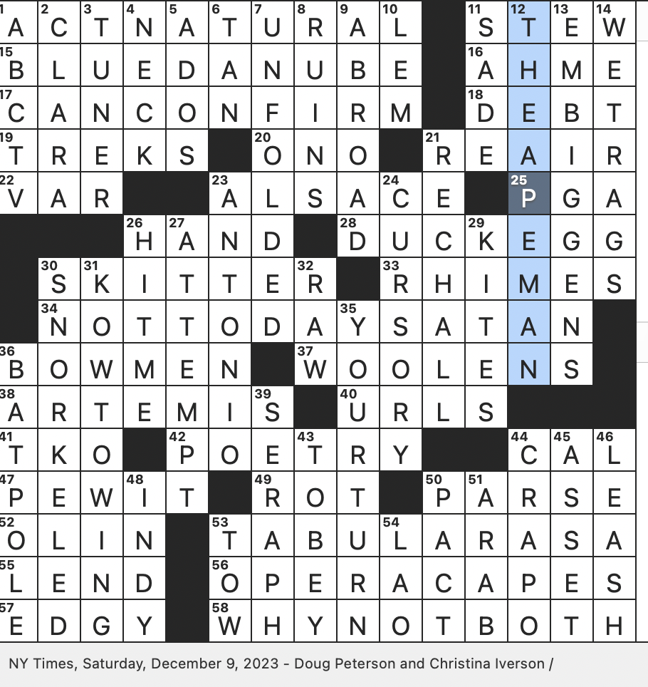 Rex Parker Does The NYT Crossword Puzzle Shell inspired Shade Of Greenish Blue SAT 12 9 23 Defiant Declaration Popularized By The Drag Queen Bianca Del Rio Most Of The English Force