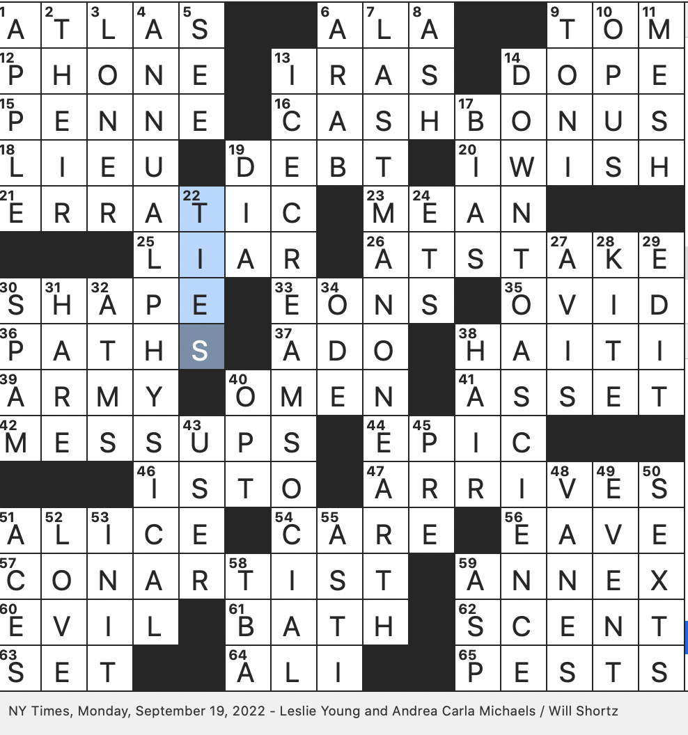 Rex Parker Does The NYT Crossword Puzzle Whom One Might Not Marry No Matter What MON 9 19 22 Implementable With Expertise And Expert Ease Italian Vino Region About One third