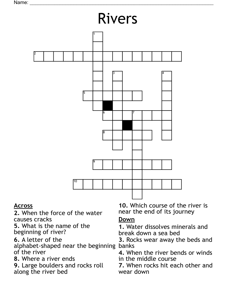 Rivers Crossword WordMint Rivers Crossword WordMint