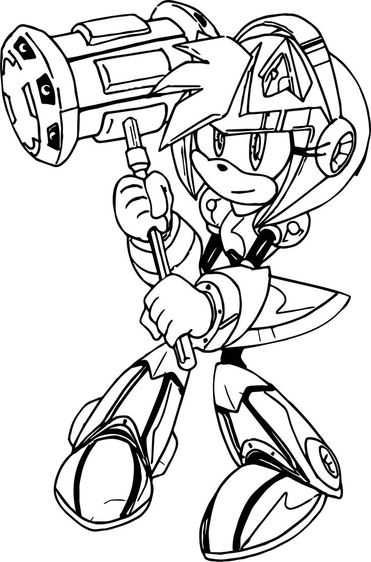Robot Amy Rose Coloring Page Wecoloringpage