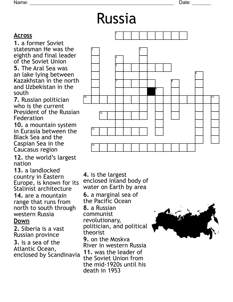 crossword clue river in russia