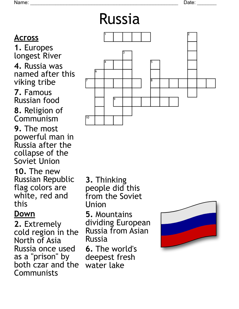 Russia Crossword WordMint