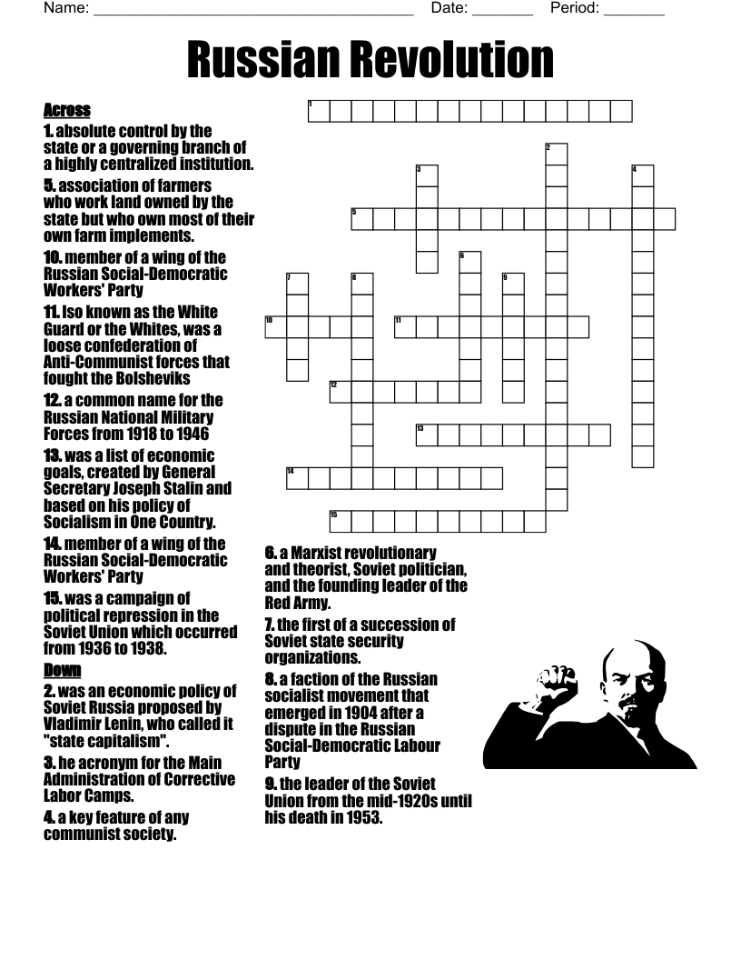Russian Revolution Crossword WordMint