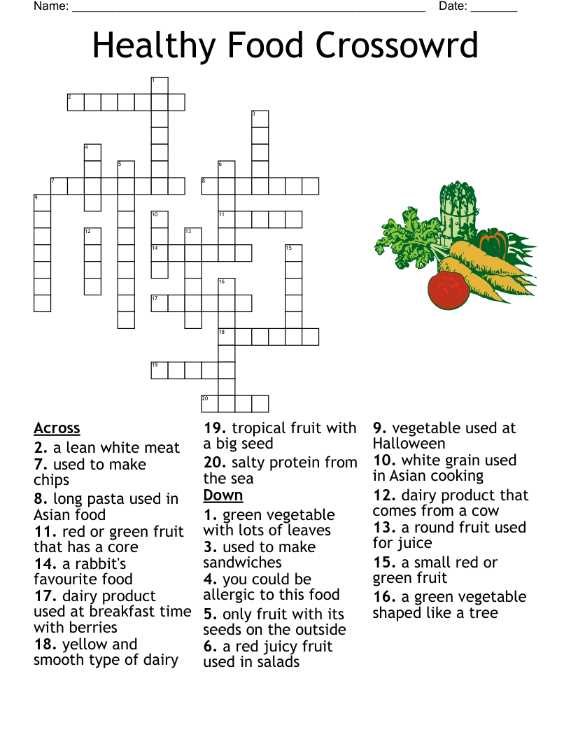 Salads And Salad Dressings Crossword WordMint