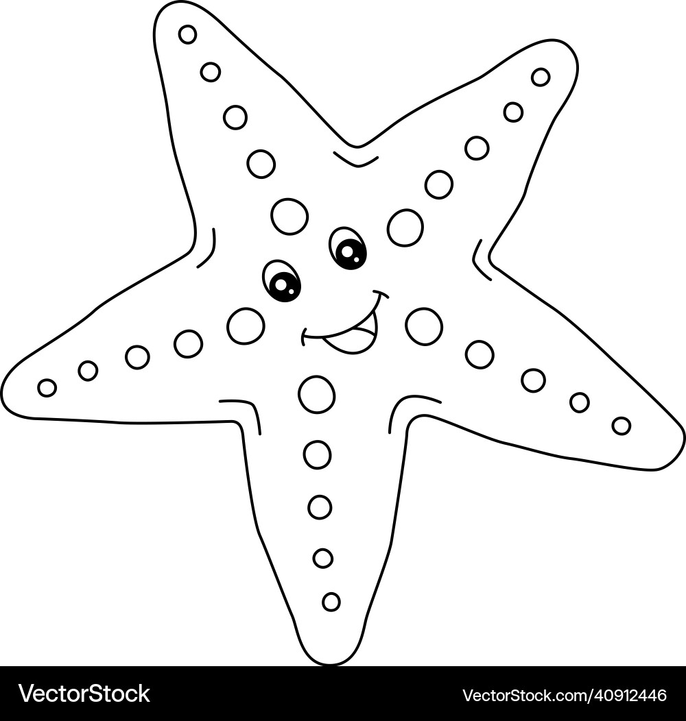 Sea Star Coloring Page Isolated For Kids Royalty Free Vector VectorStock