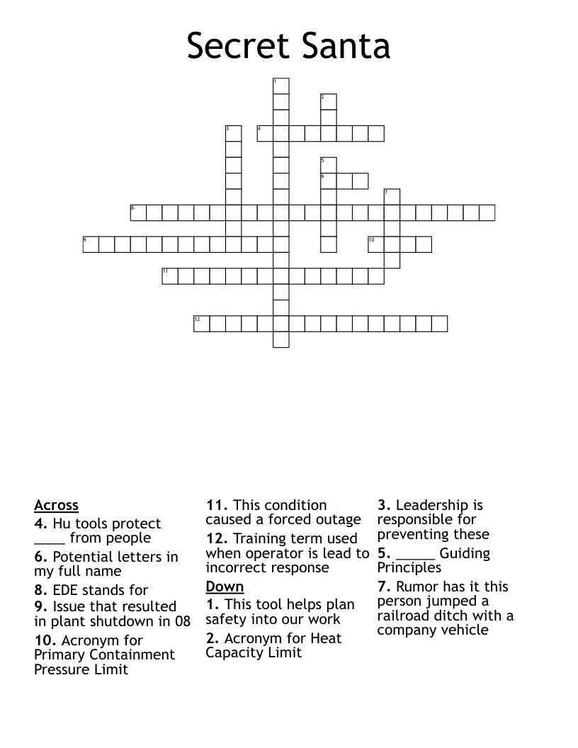 Secret Santa Crossword WordMint
