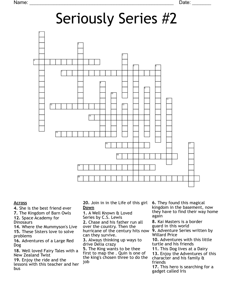 Seriously Series 2 Crossword WordMint