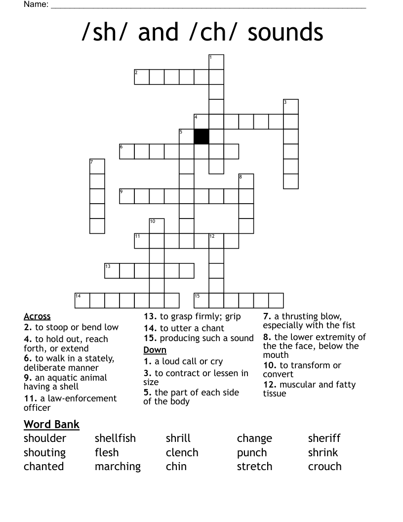 Sh And ch Sounds Crossword WordMint