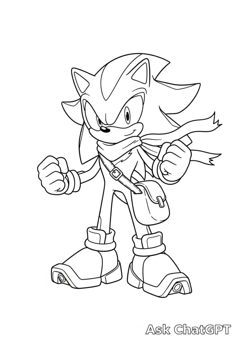 shadow sonic coloring page