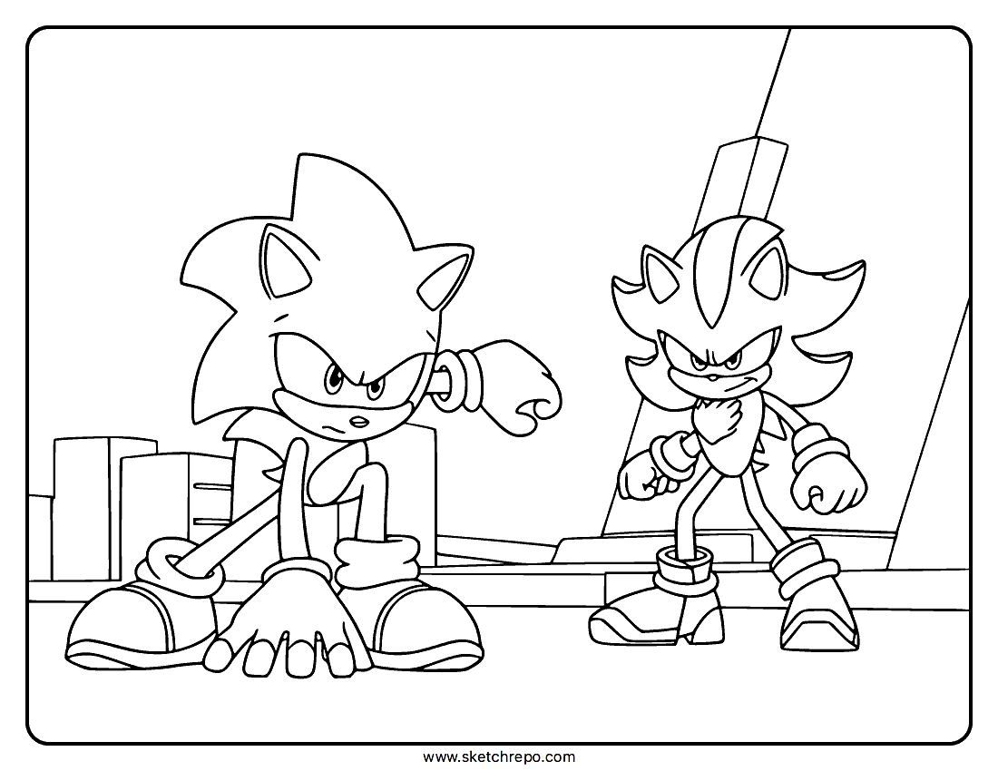 sonic and shadow coloring pages
