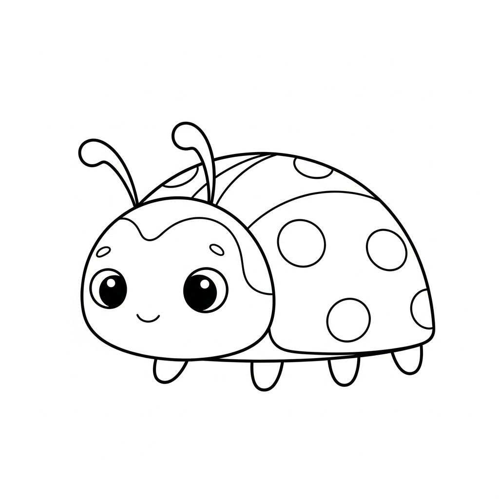 Simple Friendly Ladybug Coloring Page For Toddlers AI Art Generator Easy Peasy AI