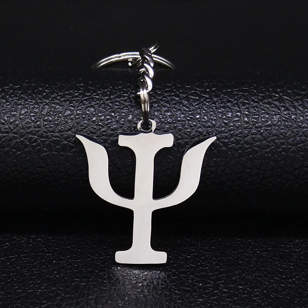 Simple Stainless Steel Greek Letter PSI Symbol Silver Color Keychains Jewery Psychology Kettings Gift Llaveros Para Mujer K668 AliExpress