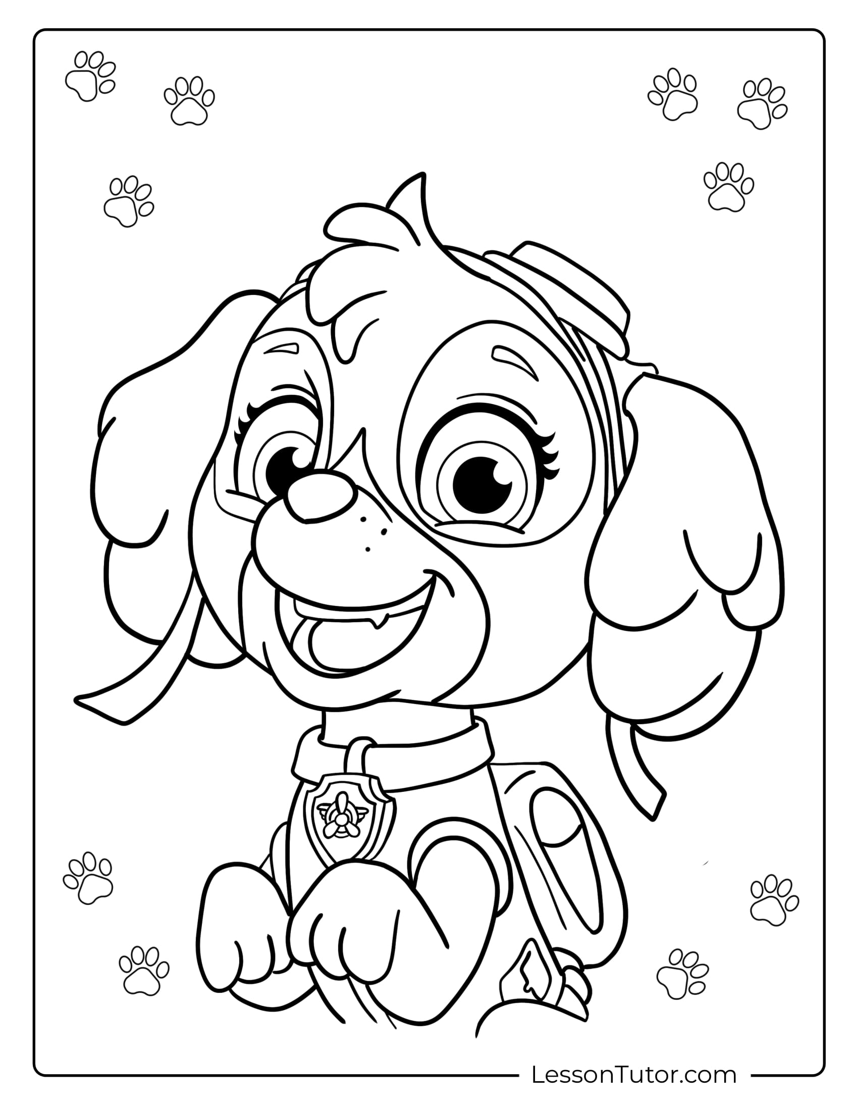 Skye Paw Patrol Coloring Pages Lesson Tutor Skye Paw Patrol Coloring Pages Lesson Tutor