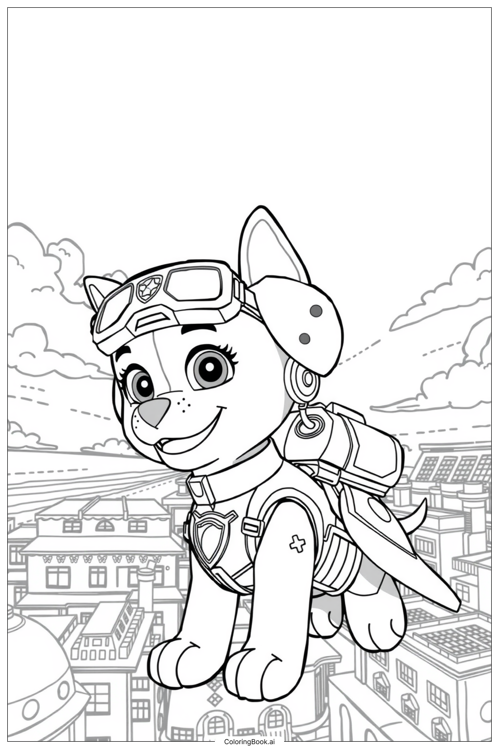 skye paw patrol coloring page