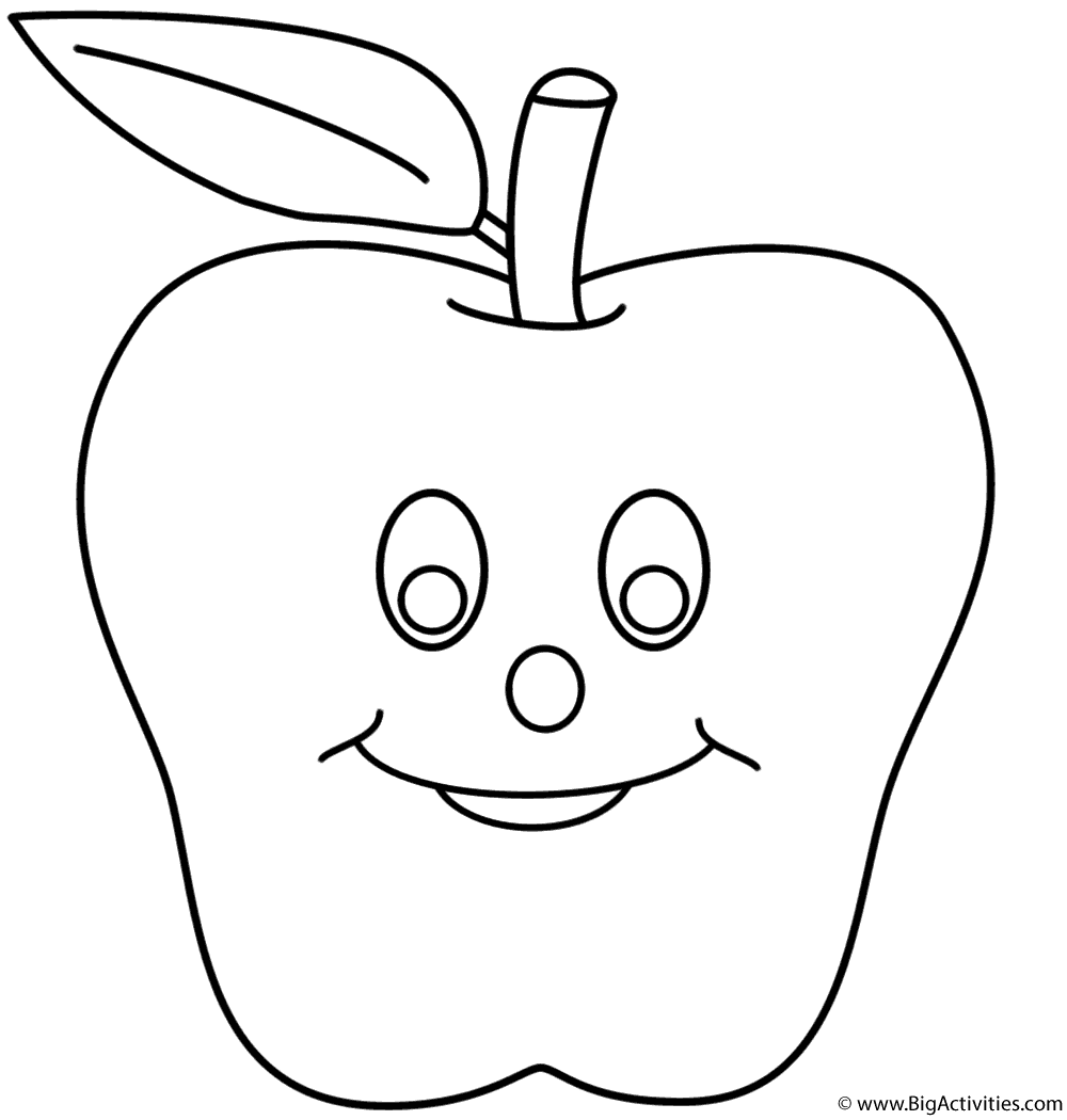 apple fruit coloring page