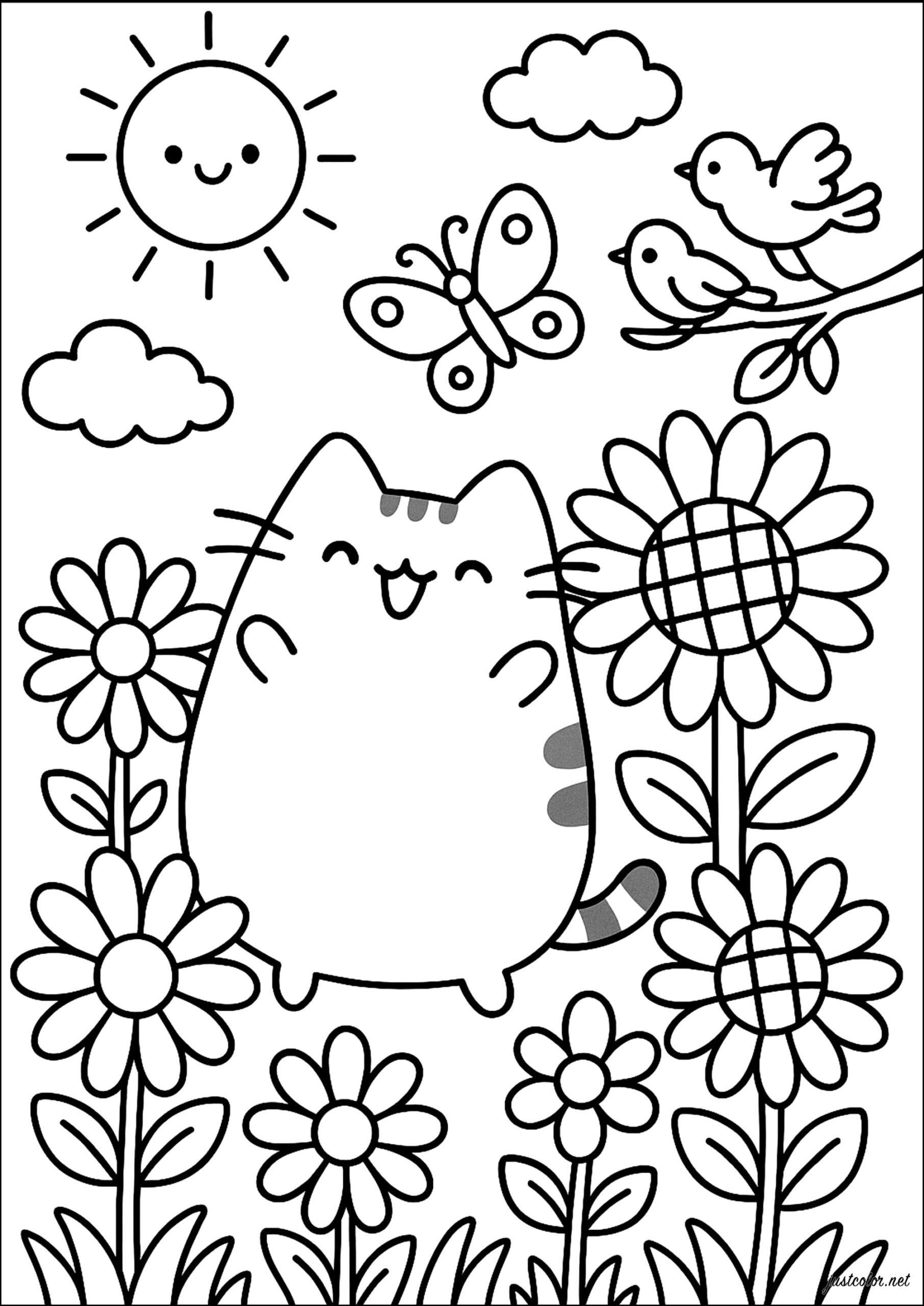 coloring pages of pusheen