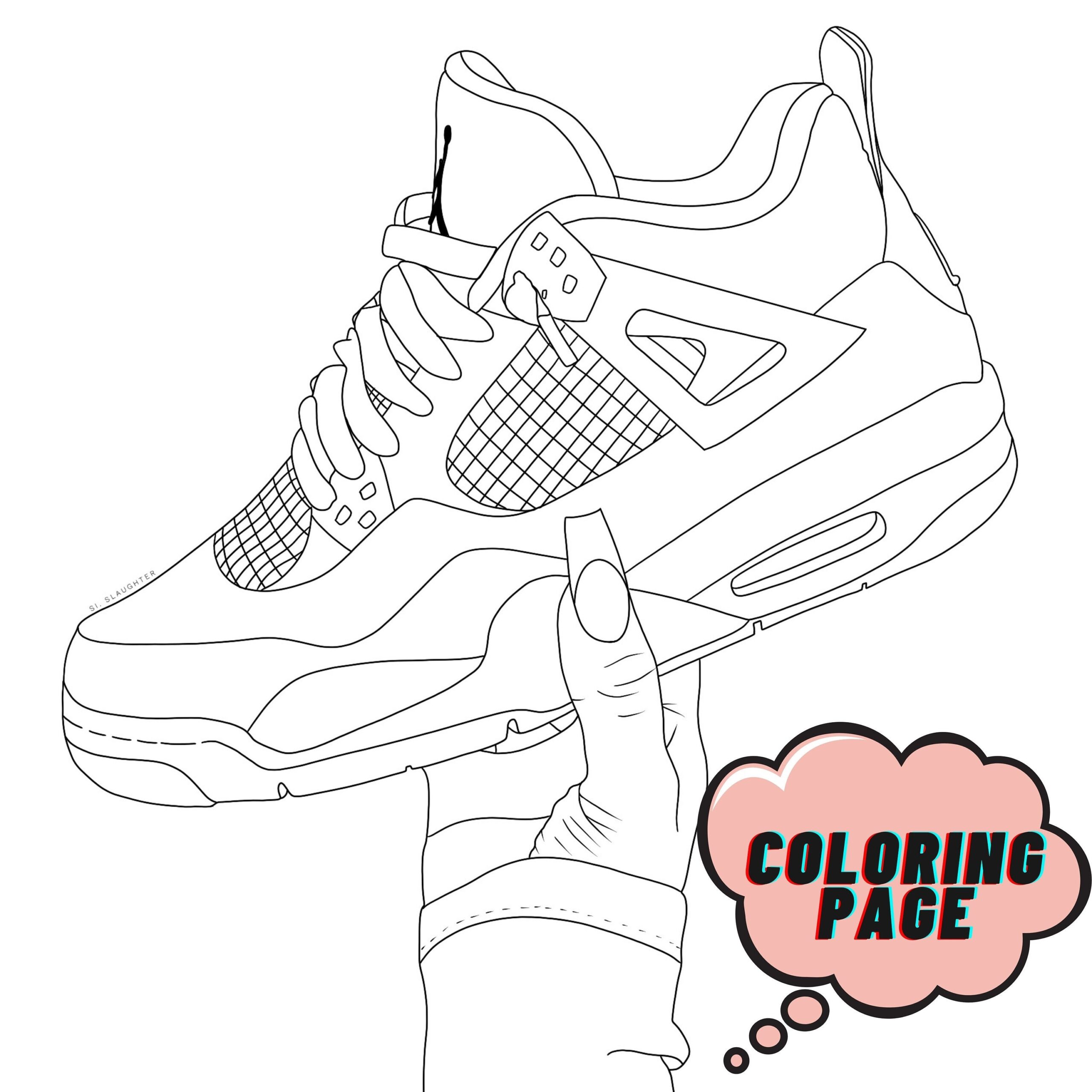 Sneaker Coloring Page Etsy Israel