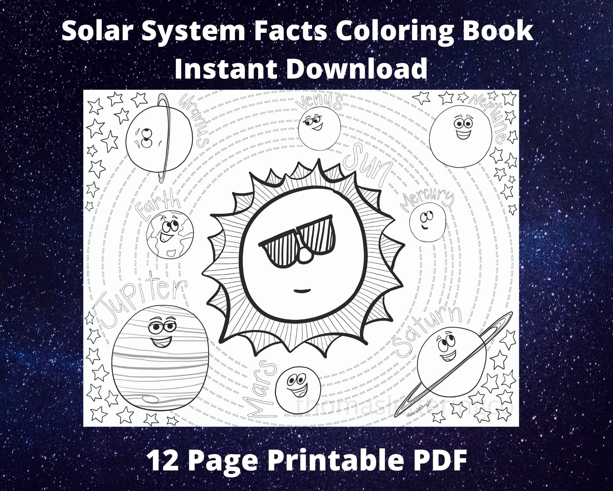 Solar System Facts Printable Coloring Book Instant Download Early Reader Kindergarten First Grade Planet Facts Etsy Solar System Facts Printable Coloring Book Instant Download Early Reader Kindergarten First Grade Planet Facts Etsy