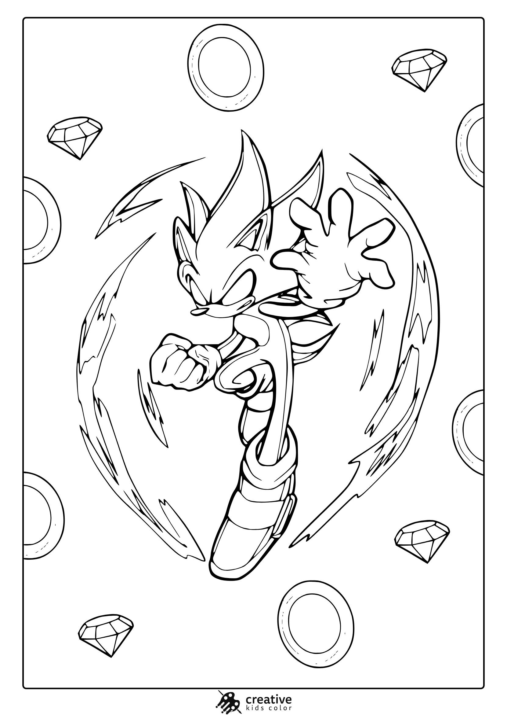 sonic and shadow coloring sheets