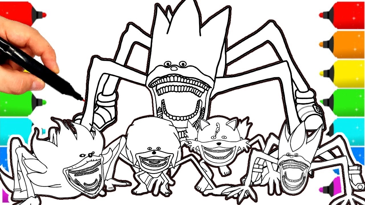 Sonic Coloring Pages NEW Sonic Team NEW Sonic In The Movie 3 Tails Shin Sonic Tapes COLORING 7 YouTube