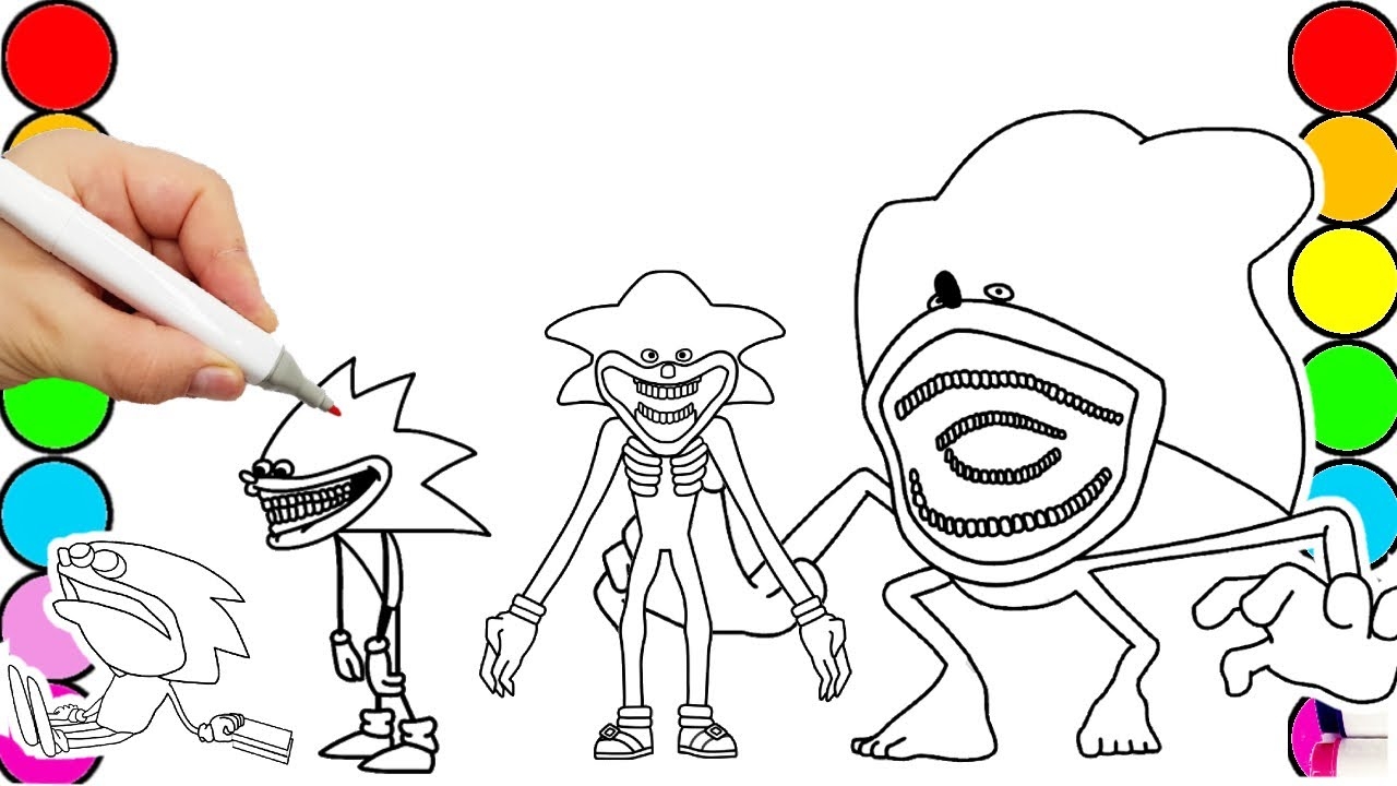 Sonic Team Coloring Pages Sonic The Hedgehog Teils Shadow Knuckles Shin Sonic Tapes Draw 7 YouTube