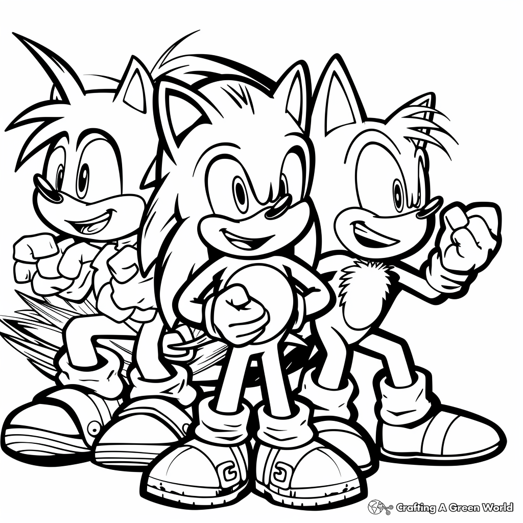sonic 3 coloring page