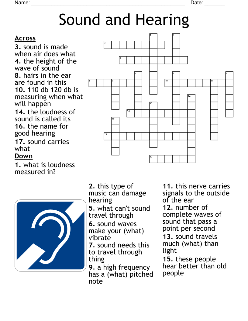 Sound And Hearing Crossword WordMint