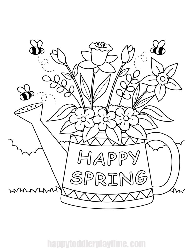 spring coloring pages printable