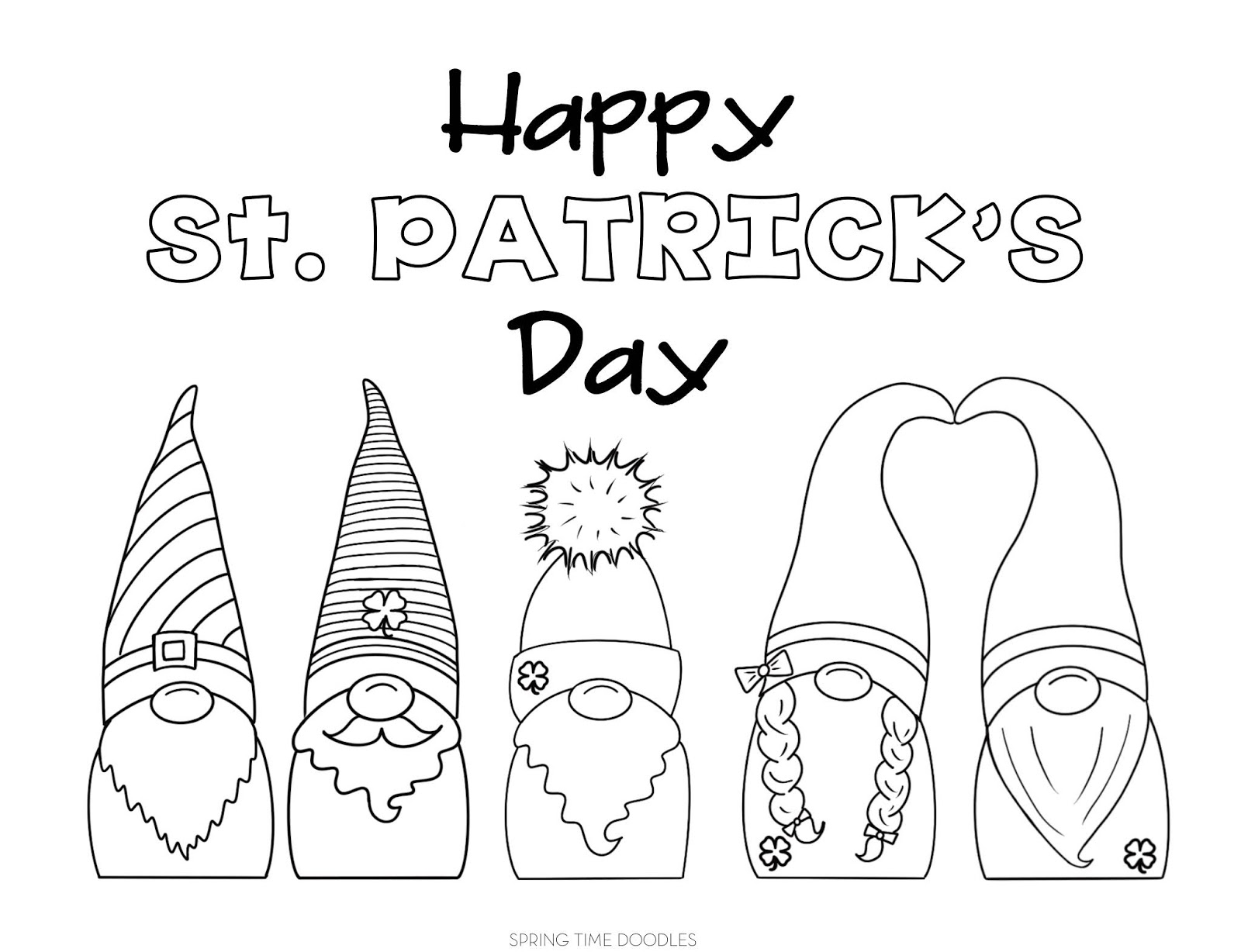 St Patrick s Day FREE Coloring Pages Spring Time Doodles