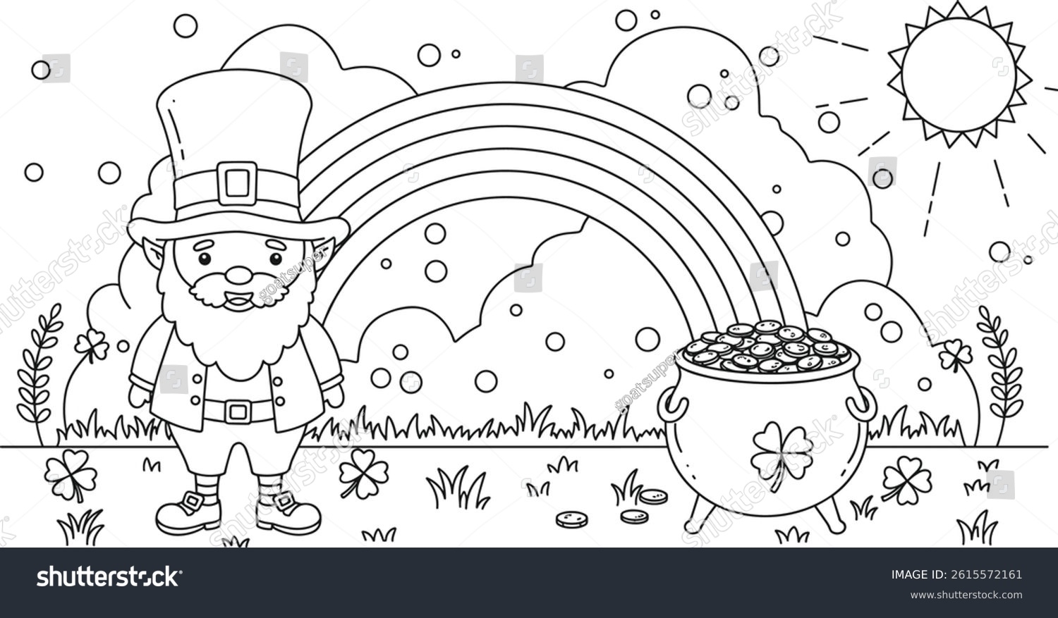 St Patricks Day Coloring Page Pot Stock Vector Royalty Free 2615572161 Shutterstock