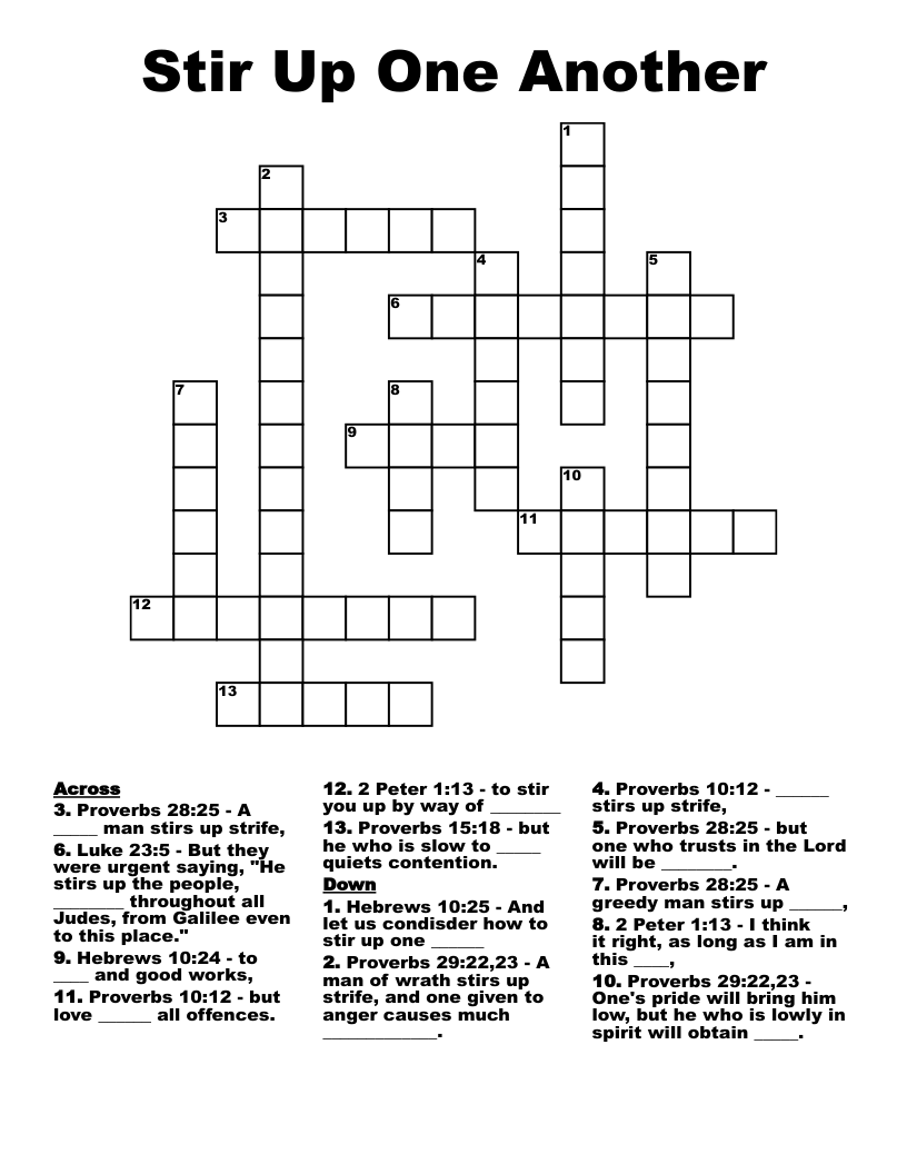 Stir Up One Another Crossword WordMint
