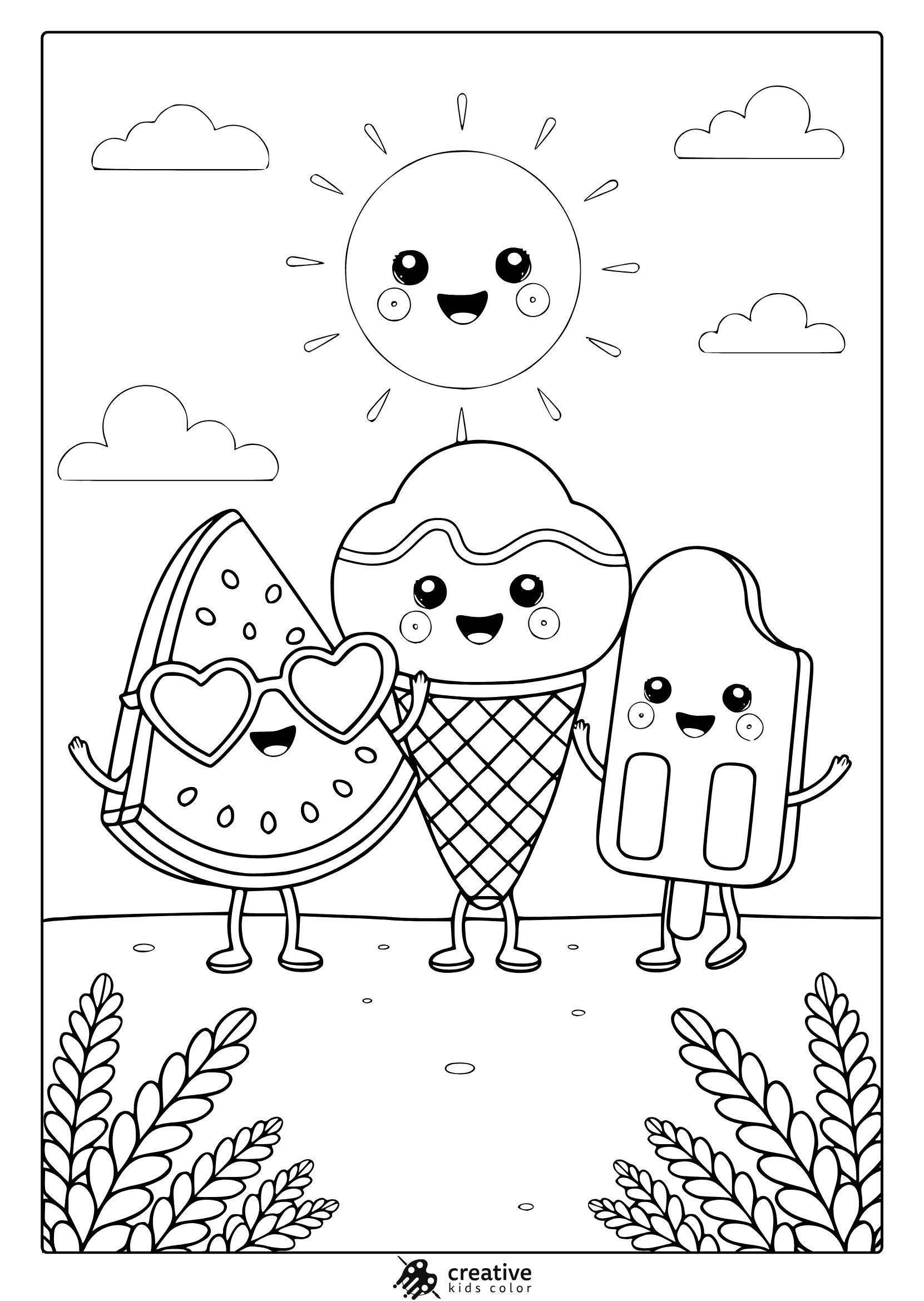 cute summer coloring pages