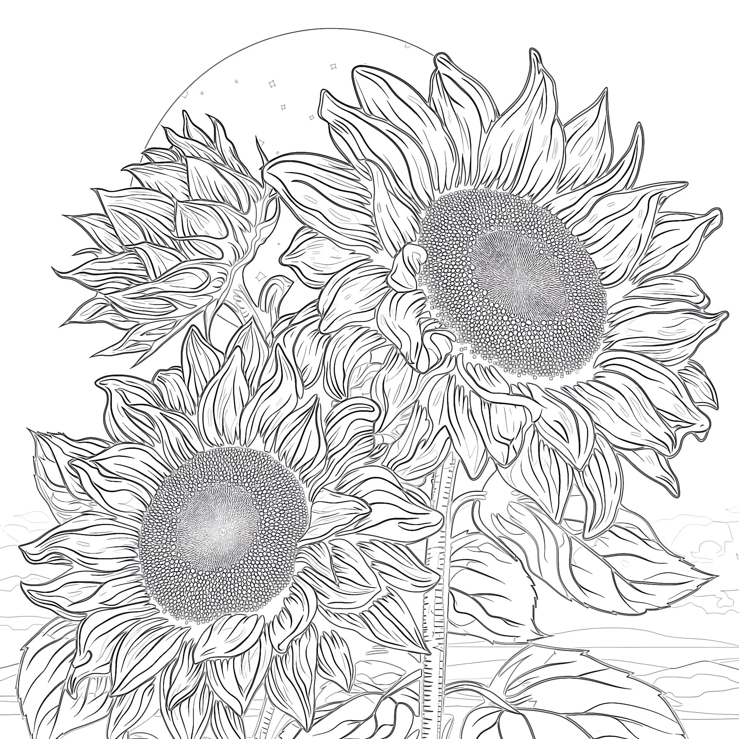 sunflower coloring book pages