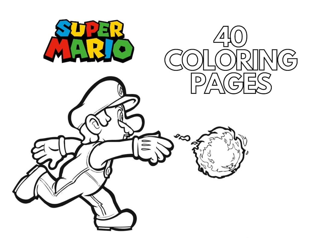Super Mario Bros Coloring Book 40 Printable Pages PDF Etsy Israel