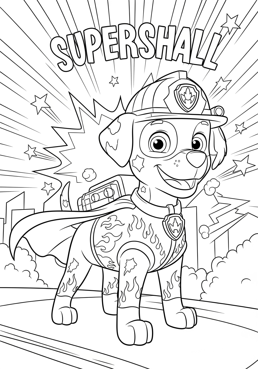 Super Marshall Coloring Page Fun Printable For Kids Super Marshall Coloring Page Fun Printable For Kids