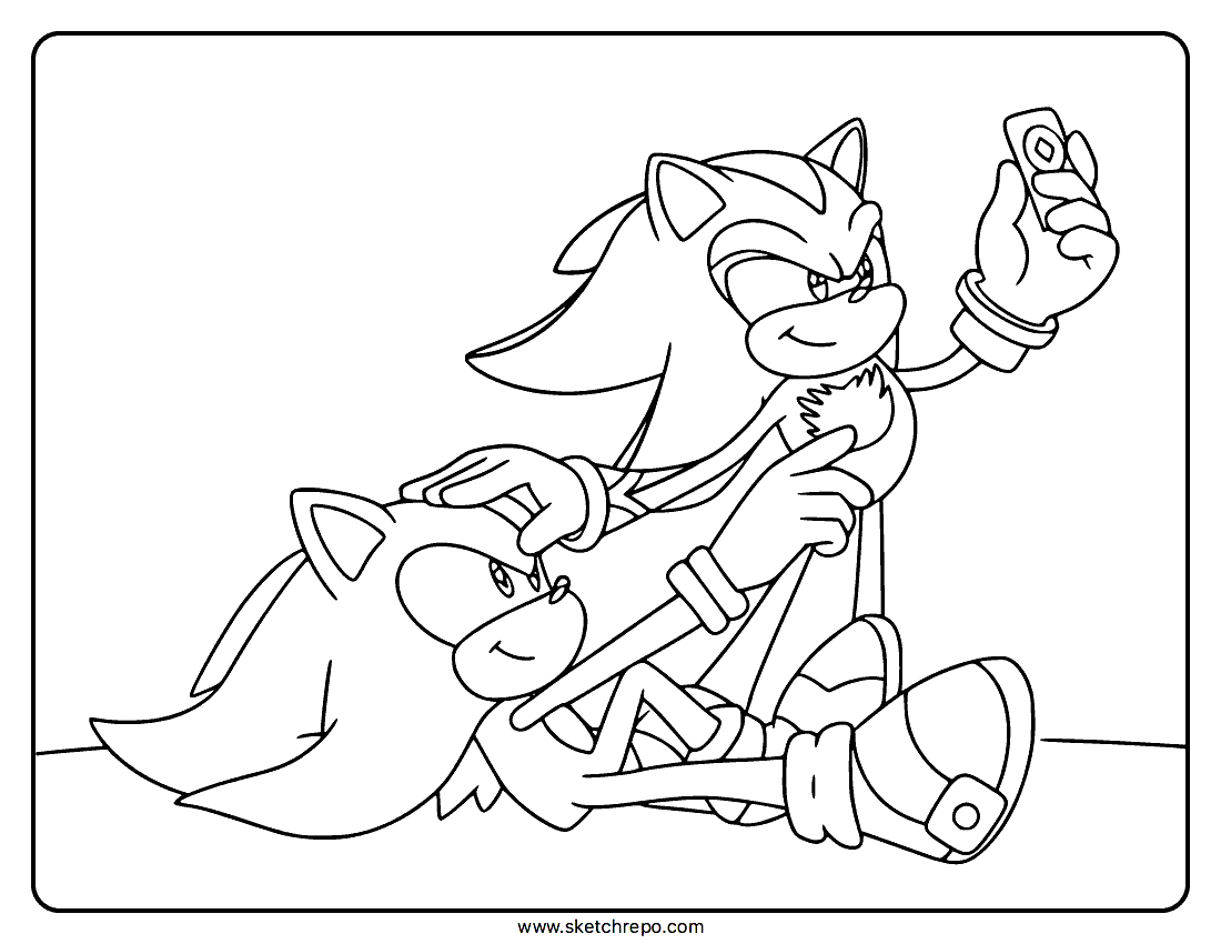 Super Shadow Coloring Page Sketch Repo
