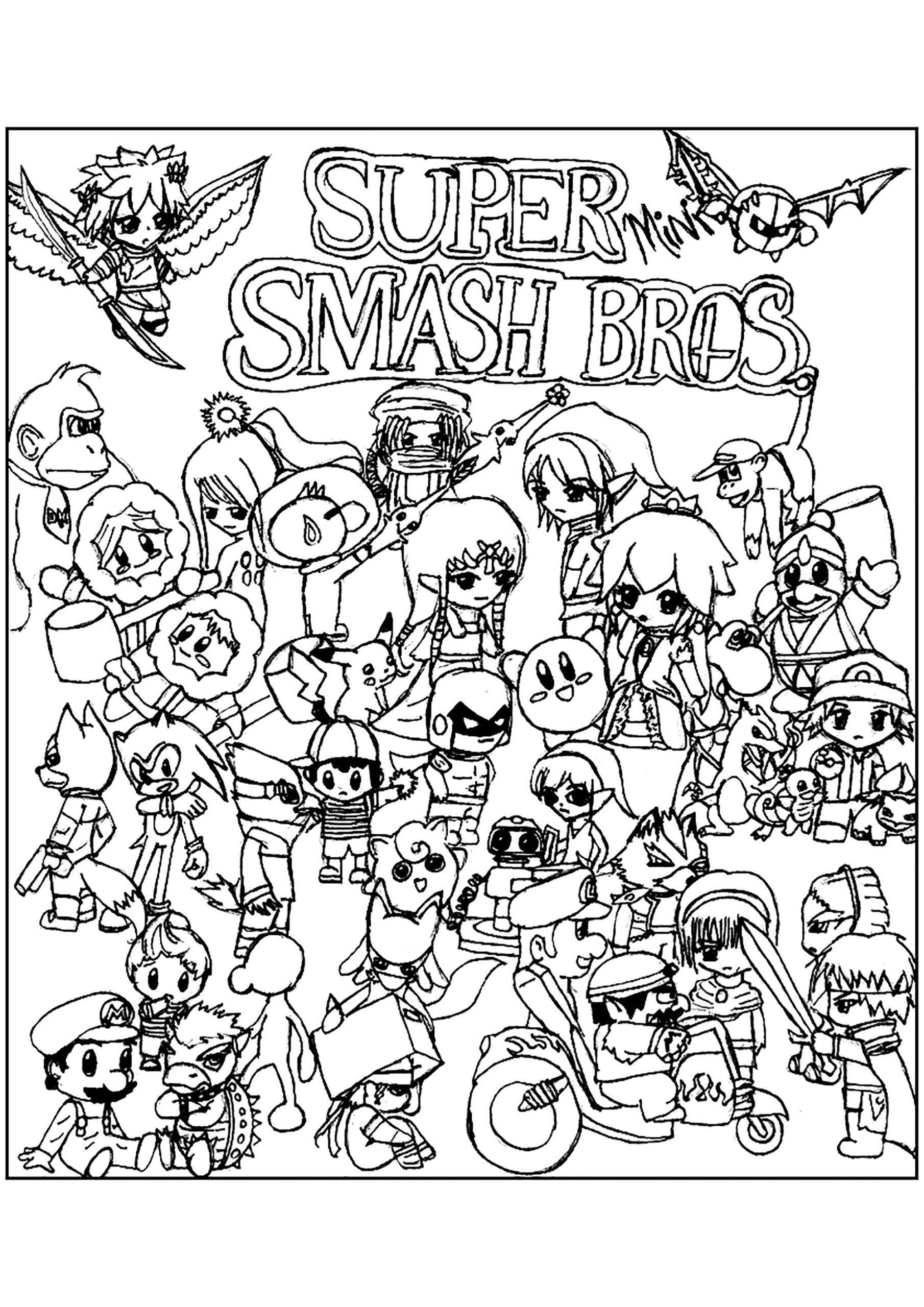 Super Smash Bros Drawing Super Smash Bros Coloring Pages