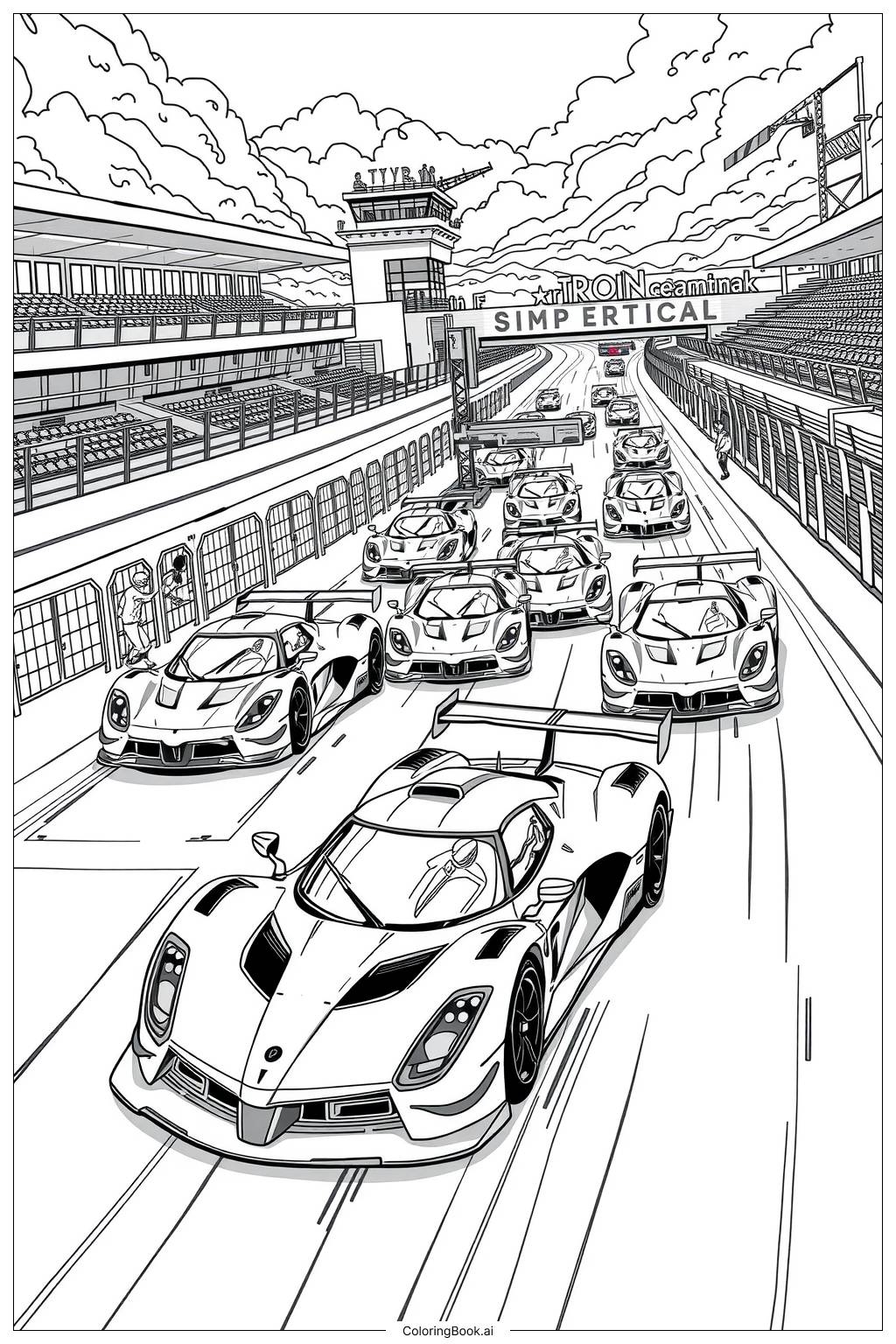 race car coloring sheet