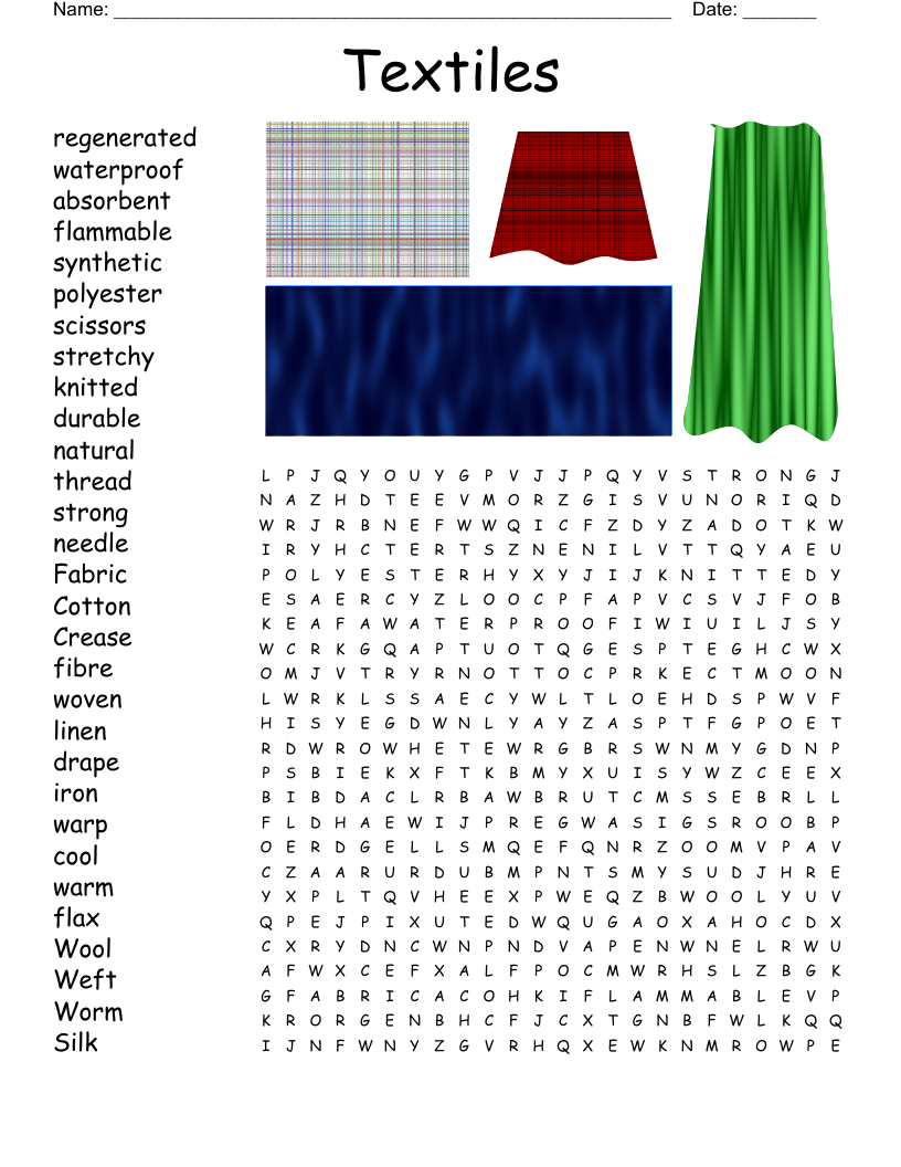 Textile Terms To Know Crossword WordMint