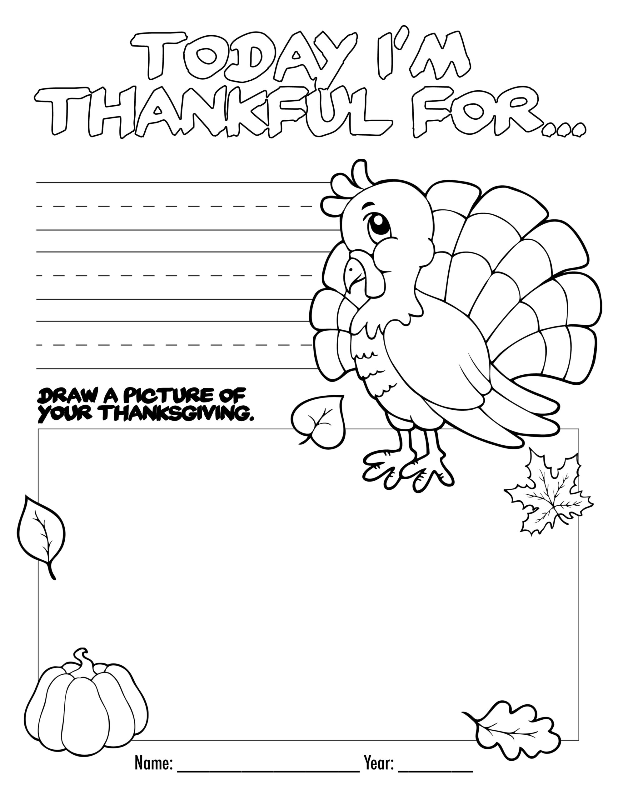 free coloring page thanksgiving