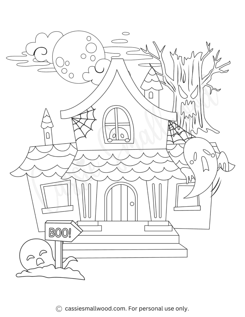 THE BEST Haunted House Coloring Pages Cassie Smallwood