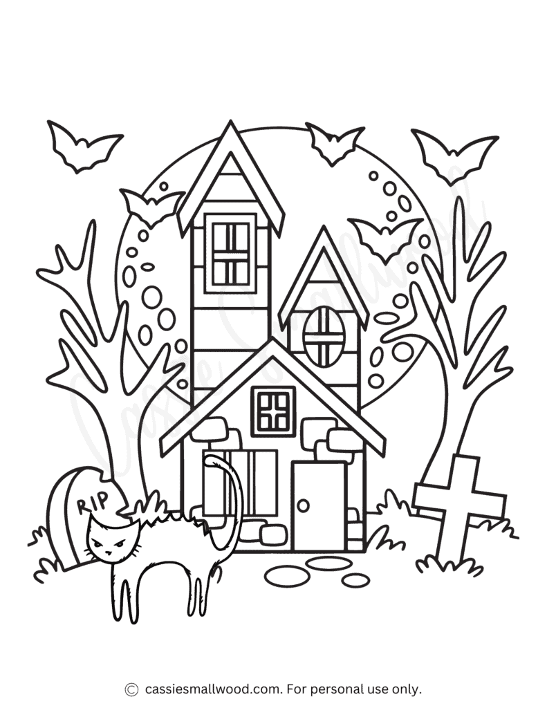 THE BEST Haunted House Coloring Pages Cassie Smallwood