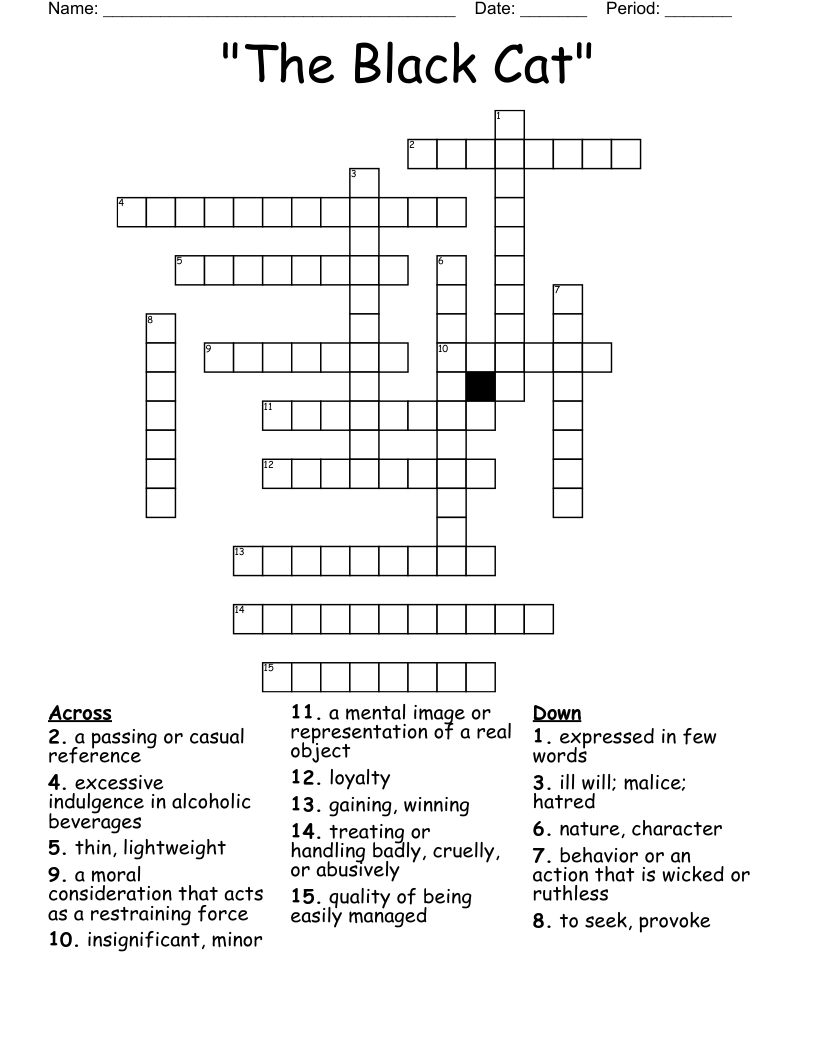 The Black Cat Crossword WordMint
