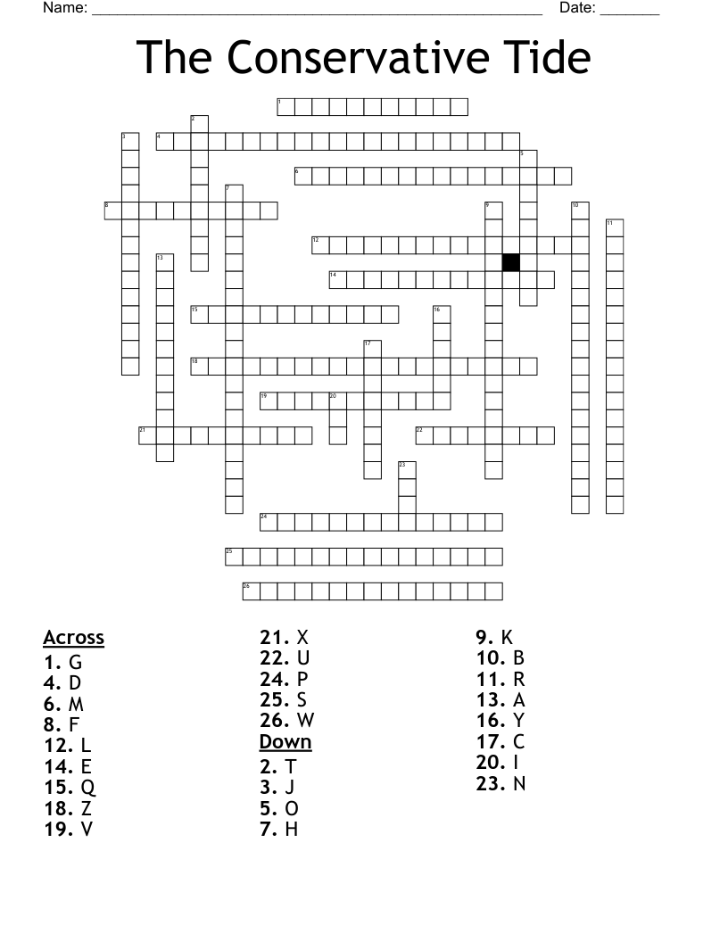 The Conservative Tide Crossword WordMint