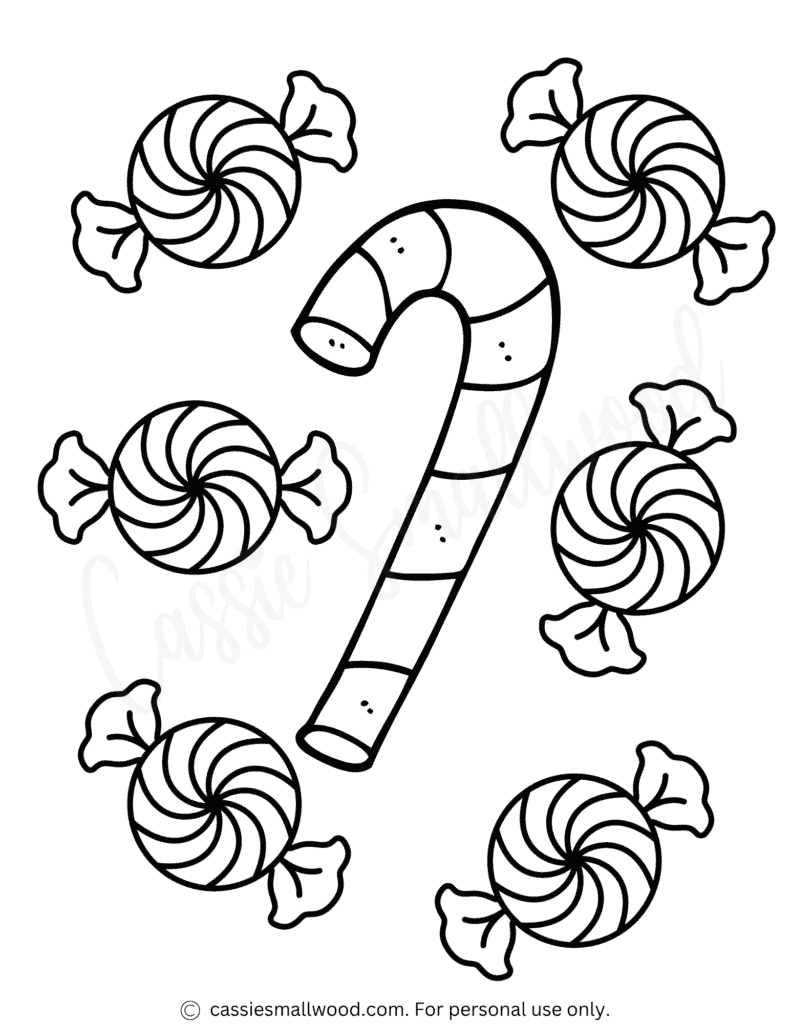 candy cane coloring sheet