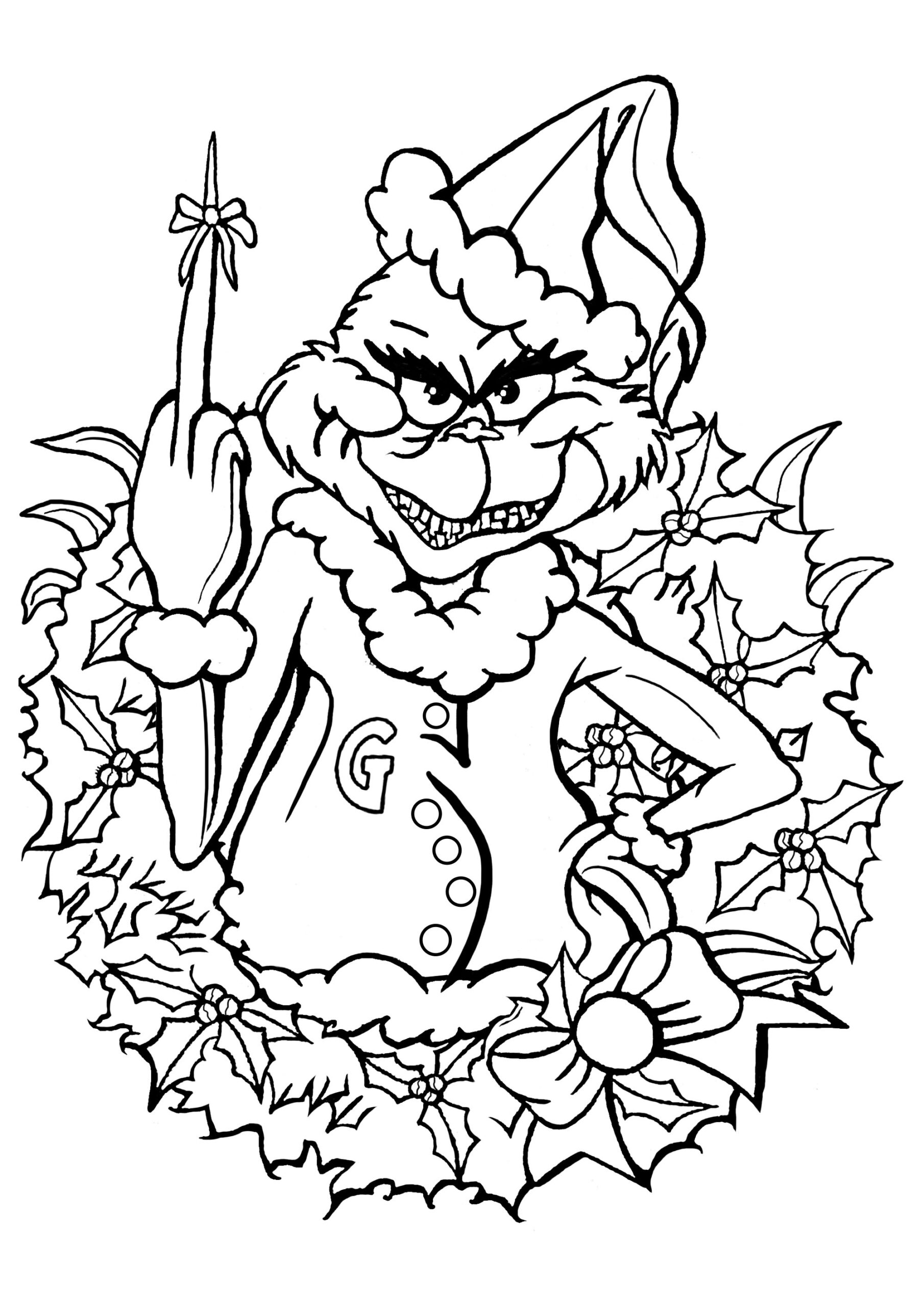 coloring pages of the grinch