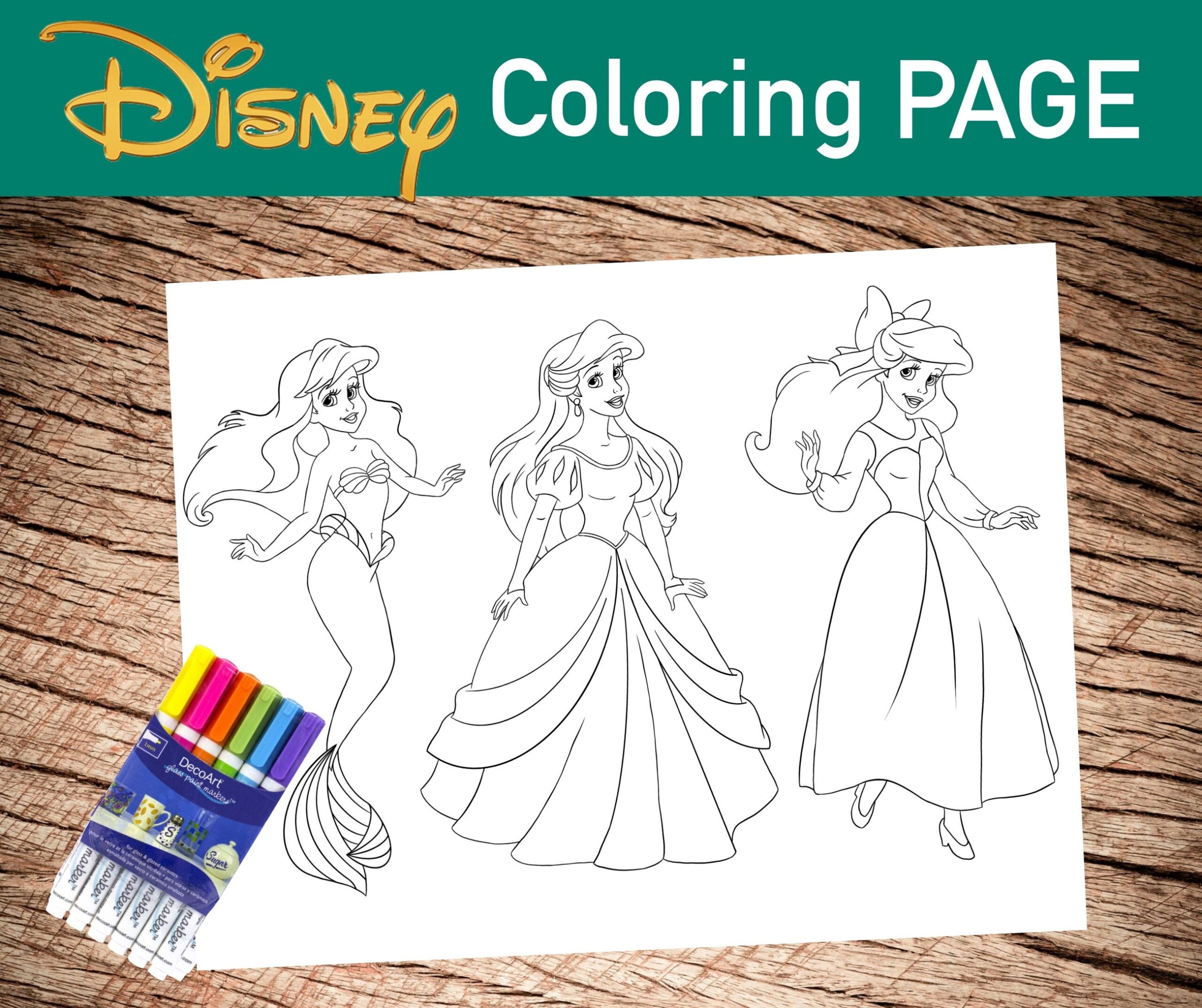 The Little Mermaid Coloring Page DOWNLOAD PRINT Etsy