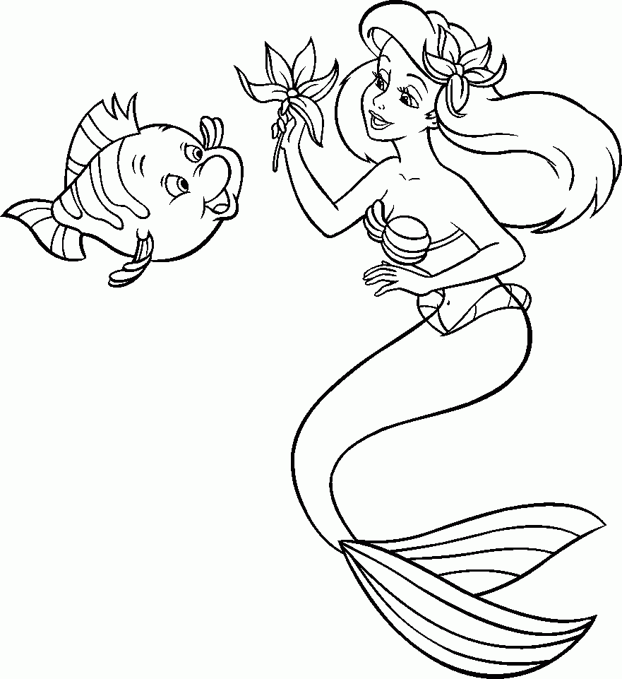 The Little Mermaid Disney Ariel With Polochon The Little Mermaid Coloring Pages For Kids The Little Mermaid Disney Ariel With Polochon The Little Mermaid Coloring Pages For Kids