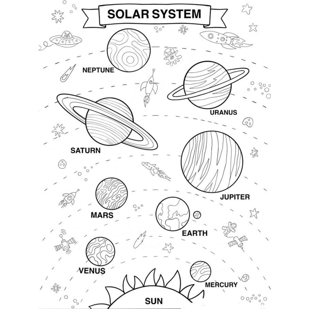 The Solar System 27 Pages Instant Download Pages For Coloring Etsy The Solar System 27 Pages Instant Download Pages For Coloring Etsy